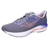 Image de Chaussures de course pour femmes Mizuno Wave Inspire 21, coloris Bleu Granite/Corail Vif/Iris Bloom, modèle 3
