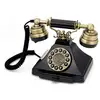 Image de GPO Duke Téléphone Bouton Poussoir   Téléphone Fixe Rétro Compact, Design UK Vintage -Noir - Neuf