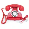 Image de GPO Carrington Téléphone Bouton Poussoir   Téléphone Fixe Rétro, Design classique UK, Style vintage -Rouge - Neuf