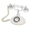 Image de GPO Opal Téléphone Bouton Poussoir   Téléphone Fixe Vintage, Design élégant, Style rétro UK -Blanc - Neuf