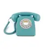Image de GPO 746 Rotary Téléphone à Cadran   Téléphone Fixe Vintage, Design rétro britannique iconique -Bleu - Neuf