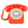 Image de GPO 746 Rotary Téléphone à Cadran   Téléphone Fixe Vintage, Design rétro britannique iconique -Orange - Neuf