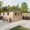 Image de Abri de jardin en bois AVEC SOL IMPRIMÉ - H226x516x324 cm/15 m² - TIMBELA M337+M337G