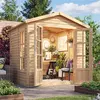 Image de Abri de jardin en bois 4 m2 - H233 x 233 x 222 cm - Grand abri de jardin multifonctionnel - Abri de jardin en bois - Maison en bois Office dans le jardin - TIMBELA M351FB