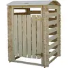 Image de Conteneur à déchets en bois pour 1 conteneur, bois massif TIMBELA M606-1, conteneur à déchets en bois avec paroi arrière boîte de rangement