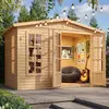 Image de Abri de jardin en bois 6 m2 - H232 x 332 x 222 cm - Abri de jardin en bois - Maison en bois Office dans le jardin - TIMBELA M334FB