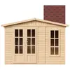 Image de Abri de jardin en bois 6 m2 - H232 x 332 x 222 cm - Grand abri de jardin multifonctionnel - Abri de jardin en bois - Bardeaux bitumineux rouges - TIMBELA M334FB+H334FBRED