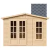 Image de Abri de jardin en bois 6 m2 - H232 x 332 x 222 cm - Grand abri de jardin multifonctionnel - Abri de jardin en bois - Bardeaux bitumineux gris - TIMBELA M334FB+H334FBGREY