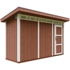 Image de Abri de jardin qualité Premium 4,3m² avec plancher et carreaux de bitume - Abri pour outils L161xL411xH239 cm - Abri de jardin TIMBELA M902 - REDWOOD RED