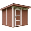 Image de Abri de jardin qualité Premium 5,9m² avec plancher et carreaux de bitume - Abri pour outils L279xL293xH239 cm - Abri de jardin TIMBELA M903 - REDWOOD RED