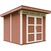 Image de Abri de jardin qualité Premium 5,9m² avec plancher et carreaux de bitume - Abri pour outils L279xL293xH239 cm - Abri de jardin TIMBELA M903A - REDWOOD RED