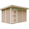 Image de Abri de jardin qualité Premium 8,7m² avec plancher et carreaux de bitume - Abri pour outils L412xL279xH239 cm - Abri de jardin TIMBELA M904 - TERRA BROWN