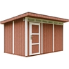 Image de Abri de jardin qualité Premium 8,7m² avec plancher et carreaux de bitume - Abri pour outils L411xL279xH239 cm - Abri de jardin TIMBELA M904 - REDWOOD RED