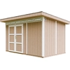 Image de Abri de jardin qualité Premium 8,7m² avec plancher et carreaux de bitume - Abri pour outils L412xL279xH239 cm - Abri de jardin TIMBELA M904A - TERRA BROWN