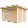 Image de Abri de jardin qualité Premium 8,7m² avec plancher et carreaux de bitume - Abri à outils L412xL279xH239 cm - Abri de jardin TIMBELA M904A - HARVEST HONEY