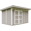 Image de Abri de jardin qualité Premium 8,7m² avec plancher et carreaux de bitume - Abri pour outils L412xL279xH239 cm - Abri de jardin TIMBELA M904A - TUNDRA GREY