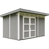 Image de Abri de jardin qualité Premium 8,7m² avec plancher et carreaux de bitume - Abri pour outils L412xL279xH239 cm - Abri de jardin TIMBELA M904A - CAVERN STEEL