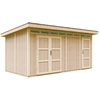 Image de Abri de jardin qualité Premium 8.52+2.95 m² avec plancher et carreaux de bitume - Abri à outils L530xL279xH237 cm - Garage à motos, TIMBELA M905C - HARVEST HON