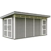 Image de Abri de jardin qualité Premium 8.52+2.95 m² - L279xW530cm - Kit tout compris avec plancher, tuiles bitumées, kit de couleurs - Timbela M905C CAVERN STEE