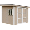 Image de Abri de jardin qualité premium 5,9 m² - H231x248x294 cm - Sans plancher ni parois latérales - Timbela M938B-TERRA BROWN