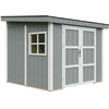 Image de Abri de jardin qualité premium 5,9 m² - H231x248x294 cm - Sans plancher ni paroi latérale - Timbela M938B-CAVERN STEEL