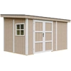 Image de Abri de jardin qualité premium 8,68 m² - H231x248x412 cm - Sans plancher ni parois latérales - Timbela M939B-TERRA BROWN