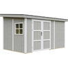 Image de Abri de jardin qualité premium 8,68 m² - H231x248x412 cm - Sans plancher ni parois latérales - Timbela M939B-TUNDRA GREY