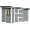 Image de Abri de jardin qualité premium 8,68 m² - H231x248x412 cm - Sans plancher ni paroi latérale - Timbela M939B-CAVERN STEEL