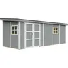 Image de Abri de jardin de qualité supérieure 14,3 m² - H231x248x648 cm - Sans plancher ni paroi latérale   Timbela M941B-CAVERN STEEL