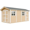 Image de Abri de jardin Premium 11,47 m² - H252x250x530 cm - Timbela M915C-HARVEST HONEY