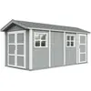 Image de Abri de jardin qualité premium 11,47 m² - H252x250x530 cm - avec sol et carreaux de bitume - Timbela M915C-CAVERN STEEL