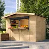 Image de Abri de jardin en bois, cabane de marché en bois - 263 x 336 cm / 6 m2 TIMBELA M150Z