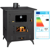 Image de Prity FR Cuisinière à bois 13,9 kW avec grand four & thermomètre, plaque métallique
