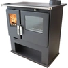 Image de Verso CS Inox - Cuisinière en bois élégante de 7,7 kW avec four et plaque de cuisson en acier inoxydable