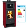 Image de Poêle à bois avec four Prity K2 GT F - 8,1 kW, design élégant, Bordeaux, classe énergétique A+