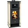 Image de Poêle à bois avec four Prity K2 GT F - 8,1 kW, Design élégant, Ivoire, classe énergétique A+
