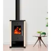 Image de Poêle à bois EKO Mini poêle à bois 6,3 kW ivoire acier Ecodesign A+ 82% efficacité