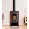 Image de Poêle à bois EKO Mini poêle à bois 6,3 kW Bordeaux acier Ecodesign A+ 82% efficacité