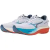 Image de Mizuno, chaussures de running pour hommes, modèle Wave Rider 30, référence J1GM262051, couleur blanc/bleu "Jewel"/orange, pointure : 47 EU