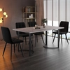 Image de Flieks Ensemble de salle à manger Table de cuisine avec 4 chaises de salle à manger, Ensemble de table de cuisine 5pcs, Table de cuisine avec 4 chaises de salle à manger, Chaise avec revêtement en velours, Noir Gris