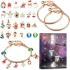 Image de (Or) Bracelets de calendrier de l'Avent de Noël pour filles, calendrier de 24 jours, kit de fabrication de bijoux DIY, cadeau, 2 bracelets pour enfants, adolescents
