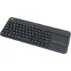 Image de Logitech Wireless Touch Keyboard K400 Plus clavier RF sans fil QWERTY Nordique Noir