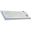 Image de Logitech G PRO X TKL Gaming Clavier RF Wireless + Bluetooth QWERTZ Français Blanc (920-012144)