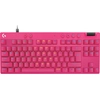 Image de Logitech G PRO X RAPID - Clavier - TKL - rétroéclairage - USB - QWERTY - US International - Commutateur de touches : linéaire - rose (920-013253)