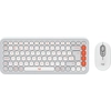 Image de Logitech 920-013113 - Sans fil - Bluetooth - Interrupteur à ciseaux - QWERTY - Orange - Blanc - Souris incluse