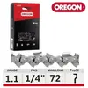 Image de Chaine de tronçonneuse 1/4 1,1mm 72 maillons entraineurs - OREGON - 24AP072E