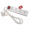 Image de Bloc Multiprise - 4 Prises - Avec Interrupteur - Câble De 3 M - Blanc - Terre Française