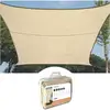 Image de Voile D'Ombrage, Toile Ombrage, Toile Extérieure Terrasse, Perméable, Respirant, Protection Contre Uv, 4 Anneaux En O En Acier Inoxydable, 3.6 X 3.6 M, 180 G/m², Pehd, Carré, Champagne - Perel