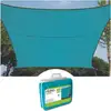 Image de Voile D'Ombrage, Toile Ombrage, Toile Extérieure Terrasse, Imperméable, Protection Contre Uv, 4 Anneaux En O En Acier Inoxydable, 3.6 X 3.6 M, 160 G/m², Polyester, Carrée, Bleu Ciel - Perel