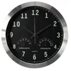 Image de Horloge Murale En Aluminium Avec Thermomètre & Hygromètre - Ø 35.5 Cm Wc118 Ri17353